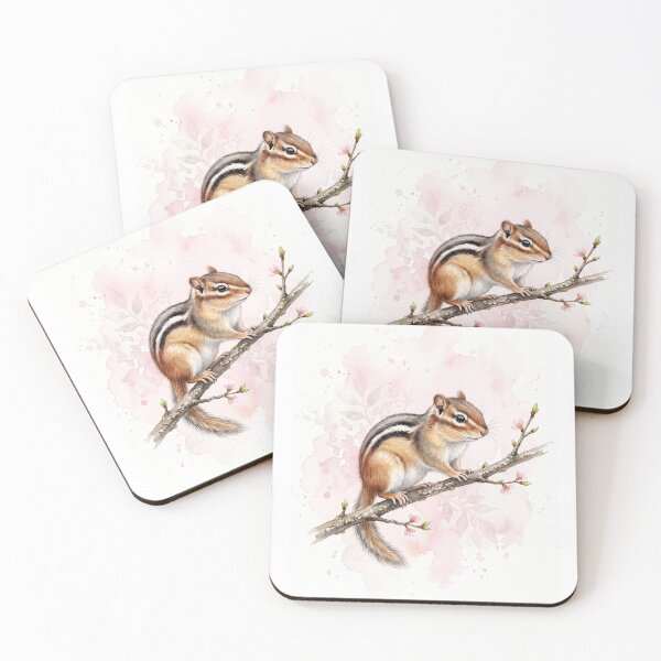 Item preview, Chipmunk Blossom Branch designed and sold by Tiffany Roy.