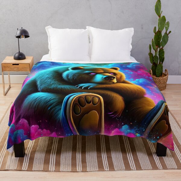 Item preview, Grumpy Grizzly Bear | Neon Fantasy Animal Art designed and sold by ksgraphics222.