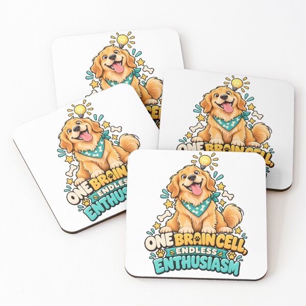 Item preview, One Brain Cell Golden Retriever Graphic designed and sold by Win Hardy.