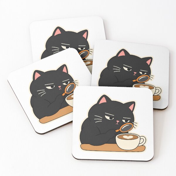 Item preview, Cat Judging a Latte with a Magnifying Glass designed and sold by M94 STATION.