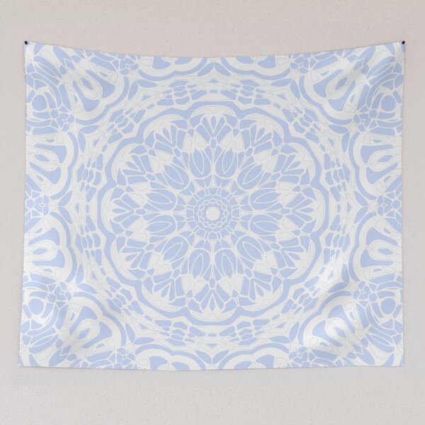 Item preview, Powder Blue and White Mandala designed and sold by Kelly Dietrich Mandalas & Colorful Patterns.