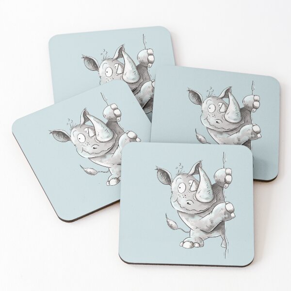 Item preview, Funny Rhino Peeking Around the Corner Cartoon designed and sold by modartis.