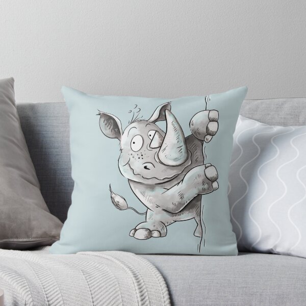 Item preview, Funny Rhino Peeking Around the Corner Cartoon designed and sold by modartis.
