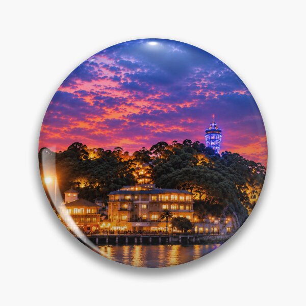 Item preview, Enoshima Magic Sunset – A Dreamlike Japanese Coastal Night designed and sold by Plus91BIRD.