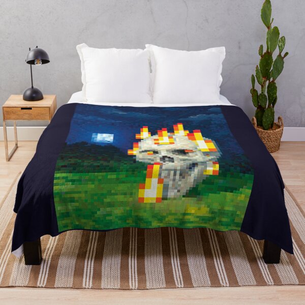 Item preview, Pixel Art Flaming Skull at Night designed and sold by Faissal Thomass.