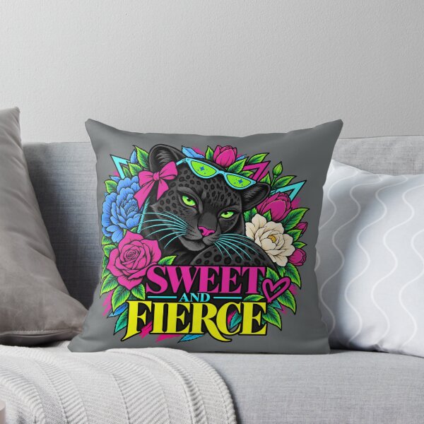 Item preview, Sweet and Fierce Neon Panther Floral designed and sold by Aimetoi.