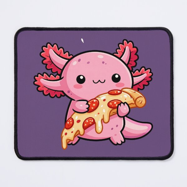 Item preview, Cute Axolotl Holding Pepperoni Pizza on Violet designed and sold by FrostyForge.
