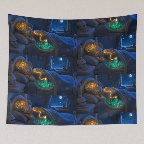 Item preview, Sleeping child with a glowing city inside its body designed and sold by Jennah.