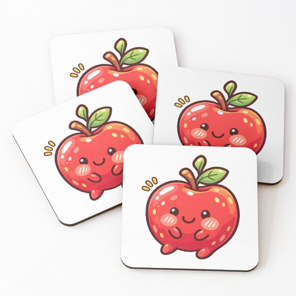 Item preview, Kawaii Red Apple Cute Smiling Fruit Cartoon with Rosy Cheeks designed and sold by mumeaw.