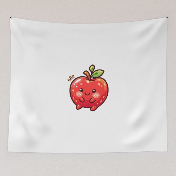Item preview, Kawaii Red Apple Cute Smiling Fruit Cartoon with Rosy Cheeks designed and sold by mumeaw.