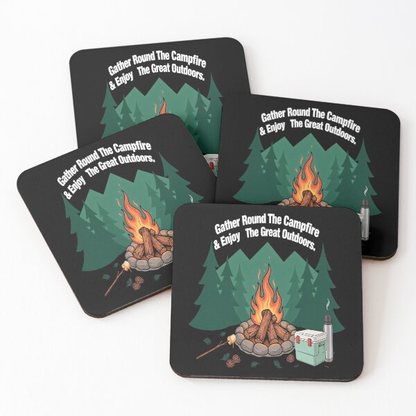 Item preview, Happy Camper Gather Round The Campfire & Enjoy The Great Outdoors Art Design Gift designed and sold by fantasticdesign.