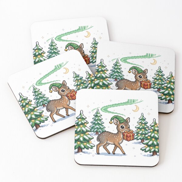Item preview, Dik Dik Elf Gift Snow Christmas Pixel Art designed and sold by Ebodega.