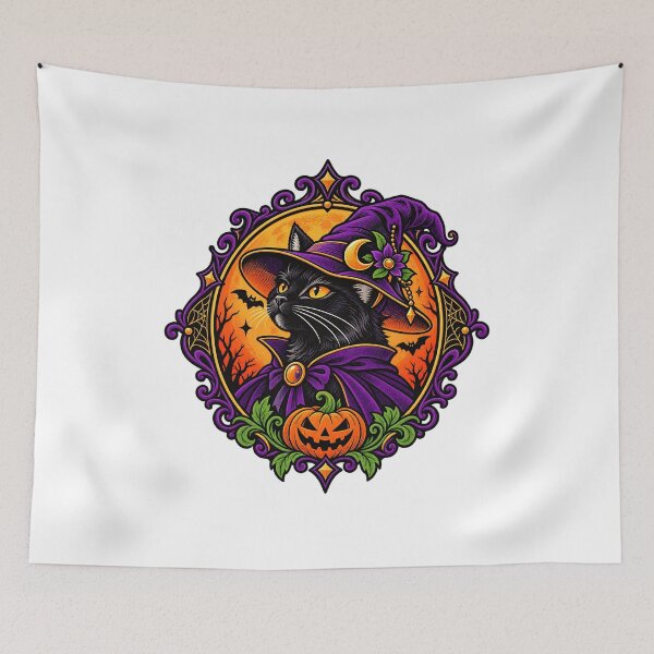 Item preview, Witch Cat Halloween Pumpkin Gothic designed and sold by DesignArtist.ia.