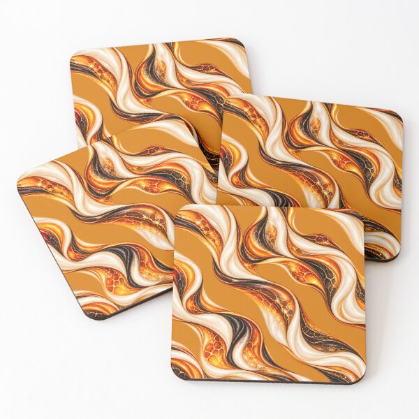 Item preview, Molten Amber Luxe – Pearl Ivory Fluid Marble designed and sold by annenambiro.
