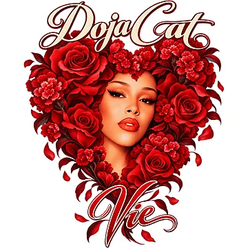 Aperçu de l'œuvre Doja Cat Tour Ma Vie Coeur de Roses Rouges de LunarsFlowsArt