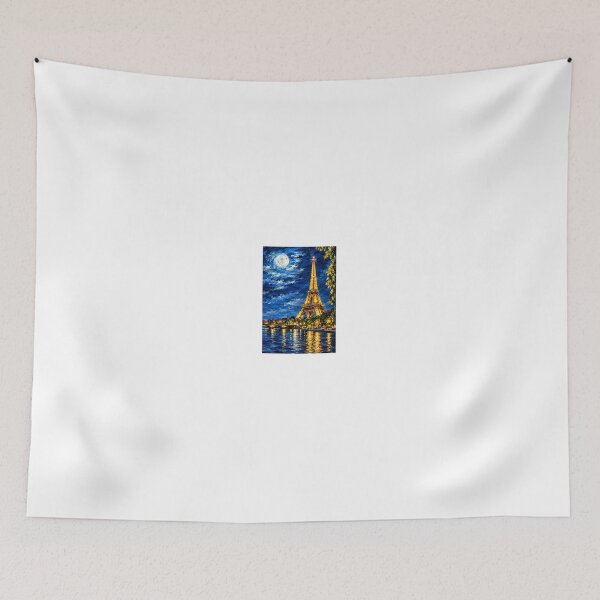 Item preview, Paris Starry Night Eiffel Tower Oil Painting Impressionist Canvas designed and sold by Каленчук Арт.