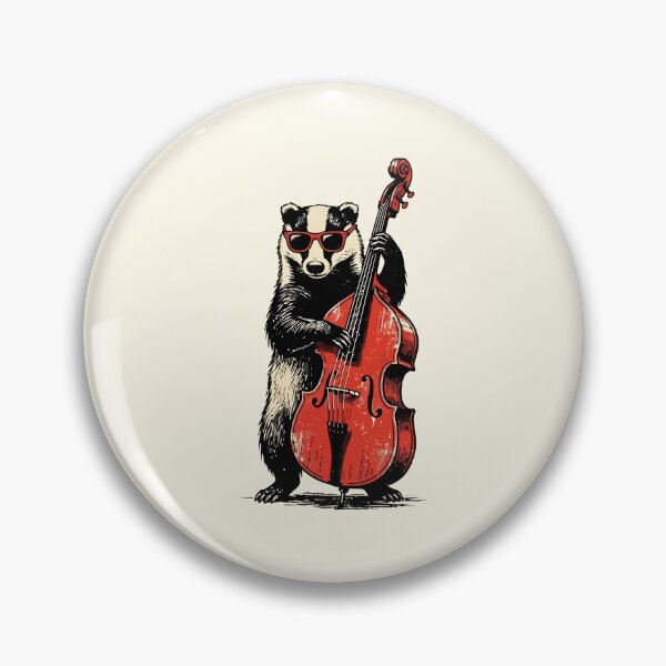 Item preview, Cool Badger Playing Double Bass Upright Bass Jazz designed and sold by Amir Faysal.