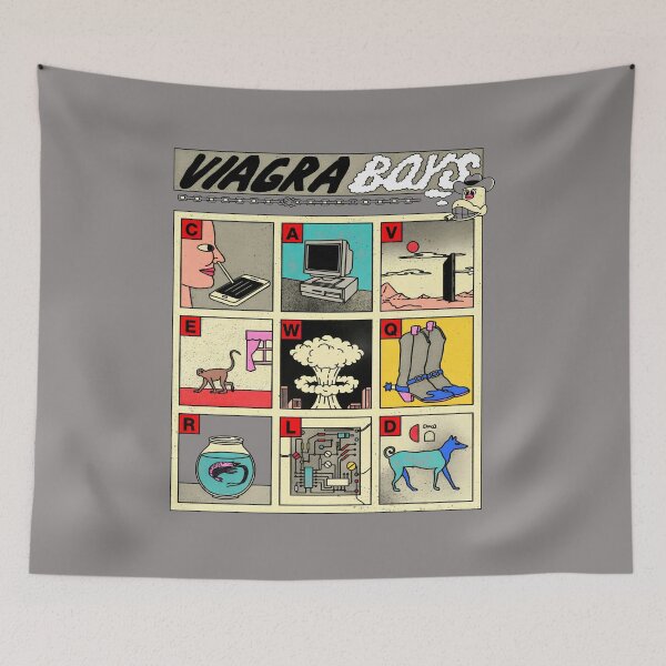 Item preview, Viagra Boys Cave World Alphabet Grid Shirt-26 designed and sold by ThomasKorseck.