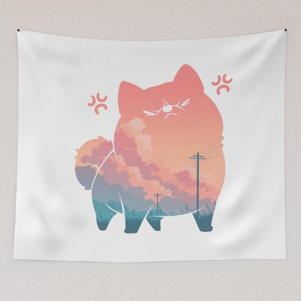 Item preview, Angry Cute Dog Sunset Japanese Aesthetic designed and sold by mustbewhy.