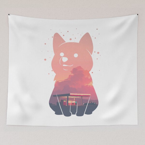 Item preview, Shiba Inu Dog Sunset Gas Station designed and sold by mustbewhy.