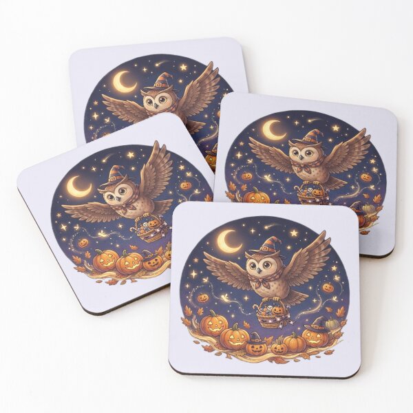 Item preview, Magical Halloween Owl Under a Crescent Moon designed and sold by Safe Haven Pets.