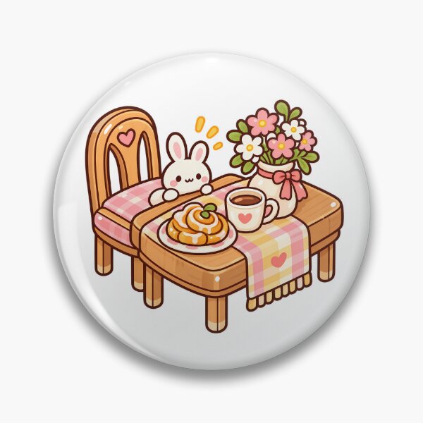 Item preview, Kawaii Bunny Tea Party Cute Rabbit with Cinnamon Roll Cozy Cottagecore designed and sold by mumeaw.