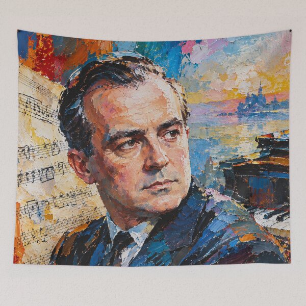 Item preview, Samuel Barber Art Painting – Famous American Composer Portrait designed and sold by GalleryKauffeld.