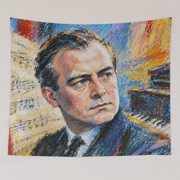 Item preview, Samuel Barber Illustration – American Classical Music Composer designed and sold by GalleryKauffeld.