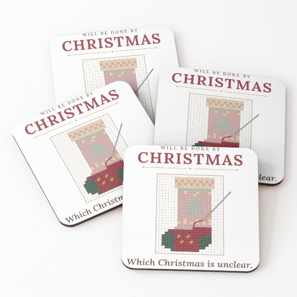 Item preview, Funny Needlepoint Christmas Stocking – Which Christmas Is Unclear designed and sold by JBprints.