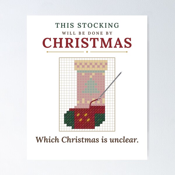 Item preview, Funny Needlepoint Christmas Stocking – Which Christmas Is Unclear designed and sold by 4th Dimension Disorder.