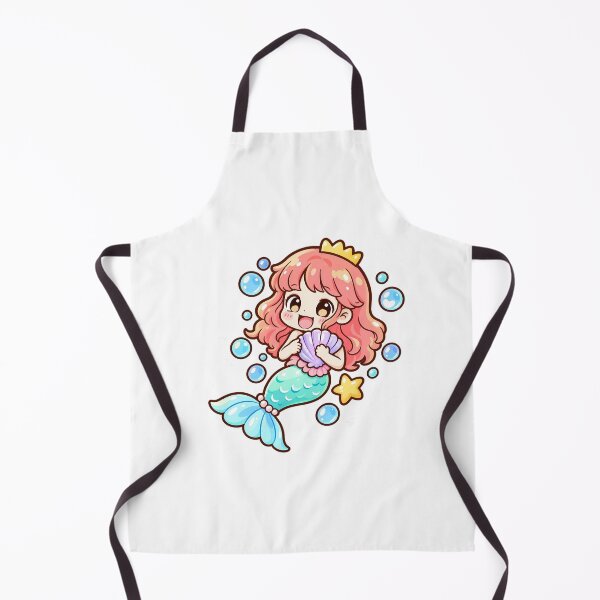 Item preview, Cute Chibi Mermaid Princess with Seashell – Kawaii Ocean Fantasy Art designed and sold by mumeaw.