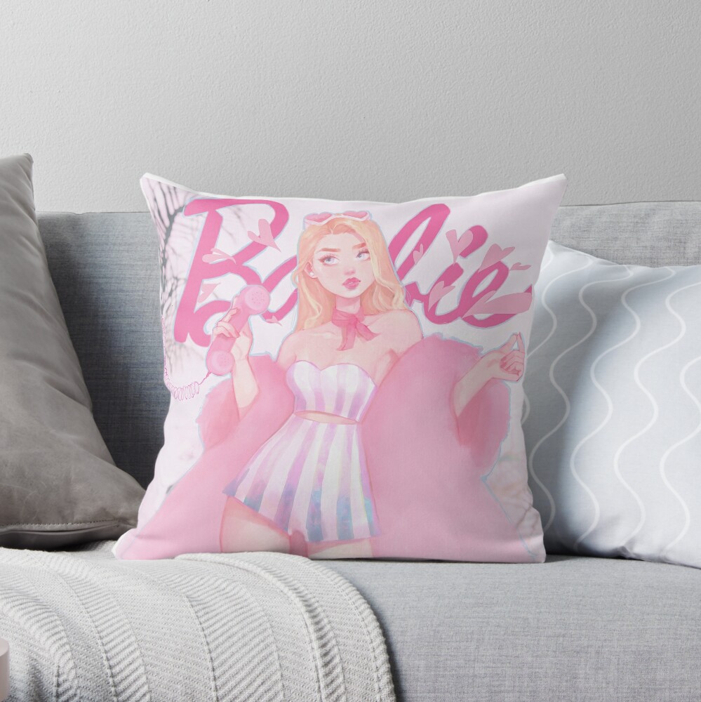 "barbie" Throw Pillow by Tasiams | Redbubble