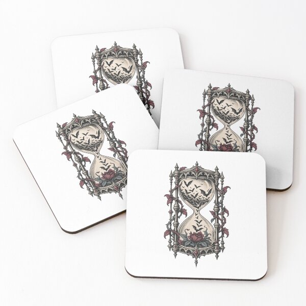 Item preview, Gothic Hourglass with Bats and a Dark Rose designed and sold by Greemo03.