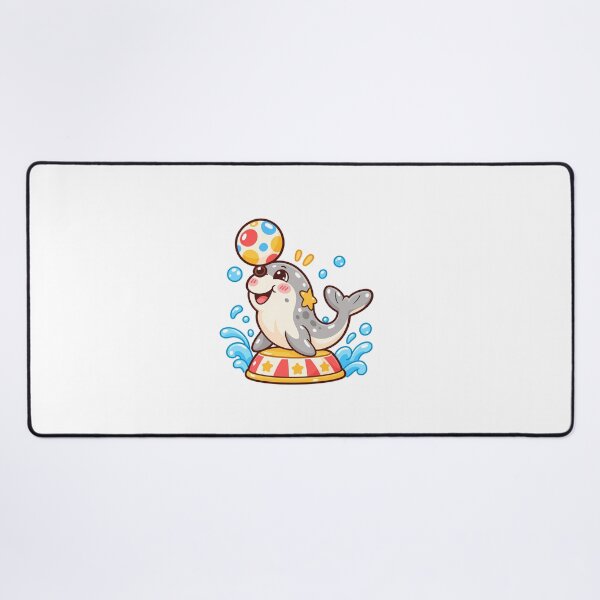 Item preview, Kawaii Seal Balancing Colorful Ball Cute Circus Sea Animal Cartoon designed and sold by mumeaw.