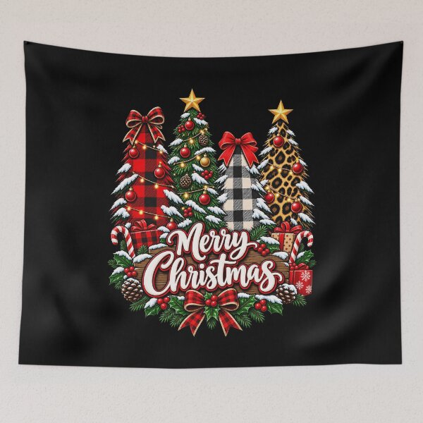 Item preview, Festive Christmas Trees with Merry Christmas Greeting designed and sold by rafaeltto.