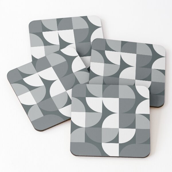 Item preview, Mid Century Modern Grey and White Geometric Abstract Pattern designed and sold by Kelly Dietrich Mandalas & Colorful Patterns.
