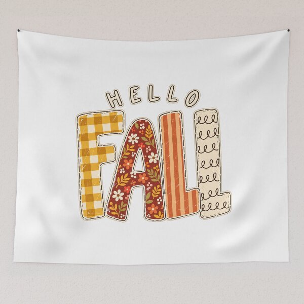 Item preview, Hello Fall Patchwork Autumn Floral designed and sold by DesignArtist.ia.