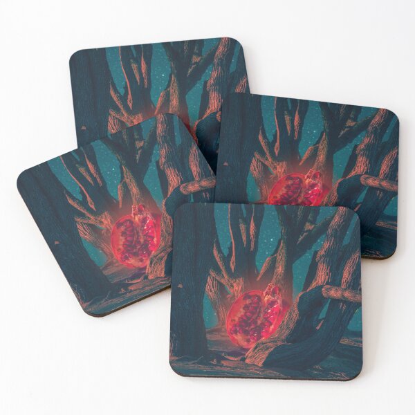 Item preview, Surreal Cosmic Pomegranate in Night Forest - Glowing Starry Sky designed and sold by Vizerskaya.