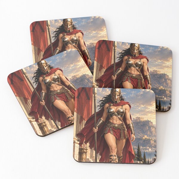 Item preview, Spartan Warrior Goddess – Ancient Greek Fantasy Art designed and sold by Curio Meridian.