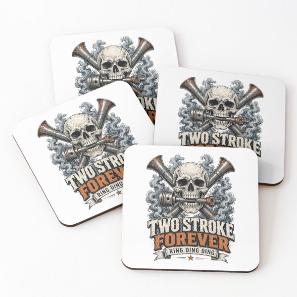 Item preview, Two Stroke Forever - Piston Skull designed and sold by Daily-Drip-Tees.
