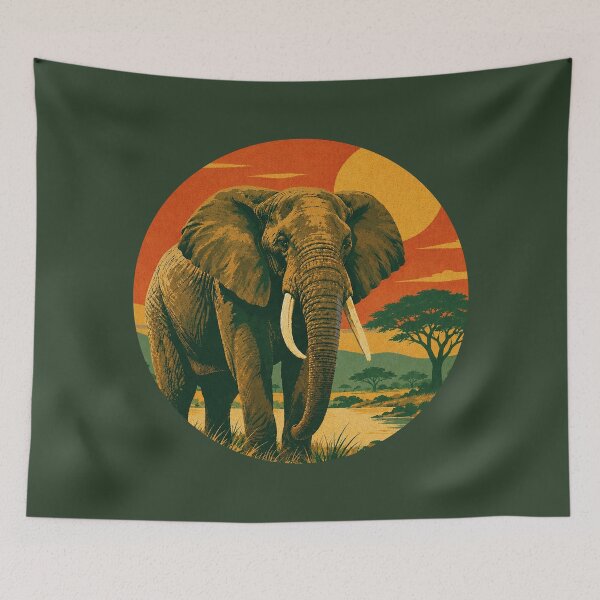 Item preview, Yankari Game Reserve Nigeria | Vintage Travel Print  designed and sold by MammothArt.