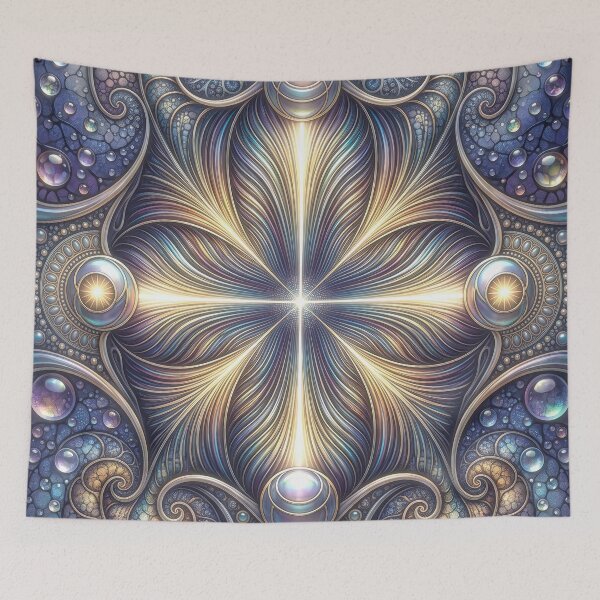 Item preview, Celestial Starburst Pearl Fractal Mandala designed and sold by Frackxion.