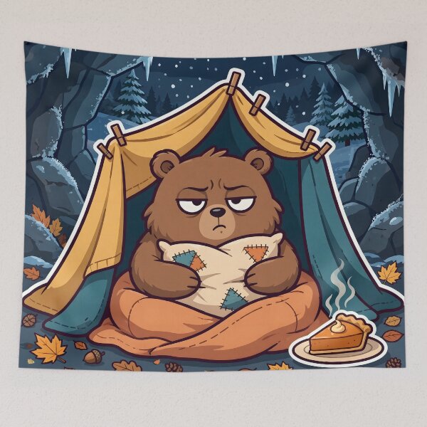 Item preview, Hibernation Is My RSVP: Grumpy Bear Skips Thanksgiving designed and sold by Odd-jack.