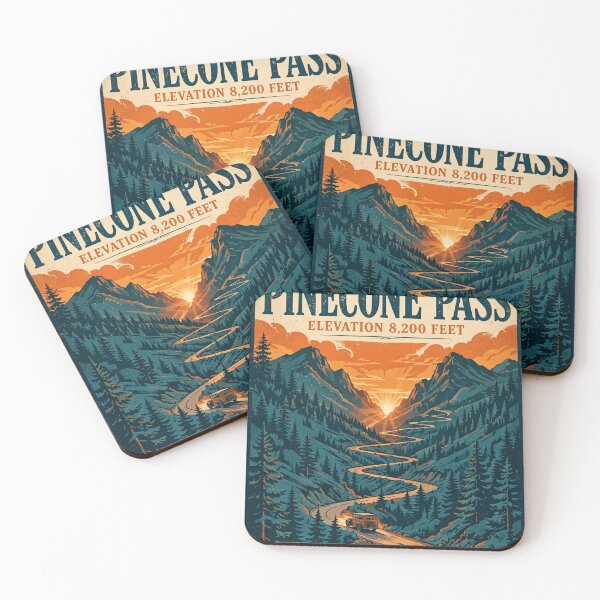 Item preview, Pinecone Pass Vintage Mountain Road Poster Station Wagon designed and sold by MojoHill.