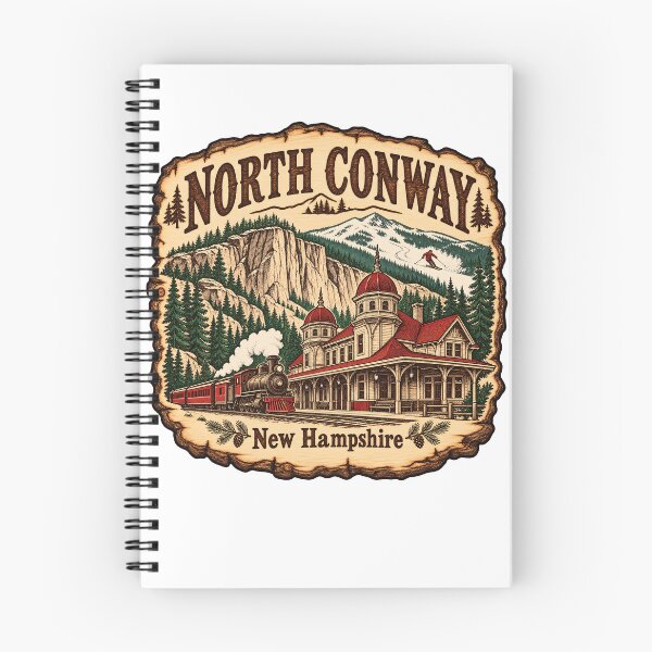 Item preview, North Conway New Hampshire Woodburn White Mountains Village Vintage Travel Souvenir designed and sold by North Shore Prints.