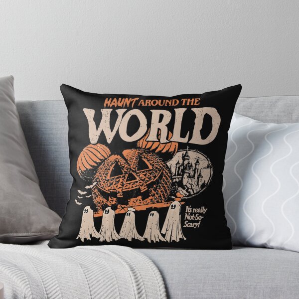 Item preview, Haunt Around the World Retro Pumpkin Ghost Parade designed and sold by AnanamorphArter.