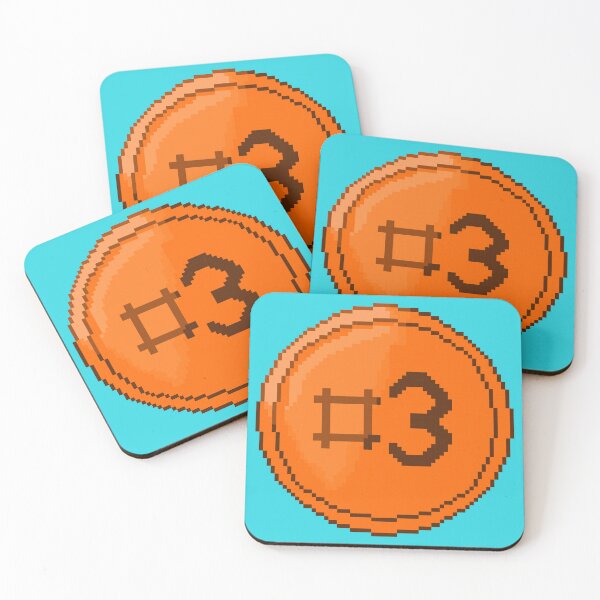 Item preview, Retro Pixel Art Bronze Coin - #3 Third Place Medal designed and sold by FlatstudioArt.