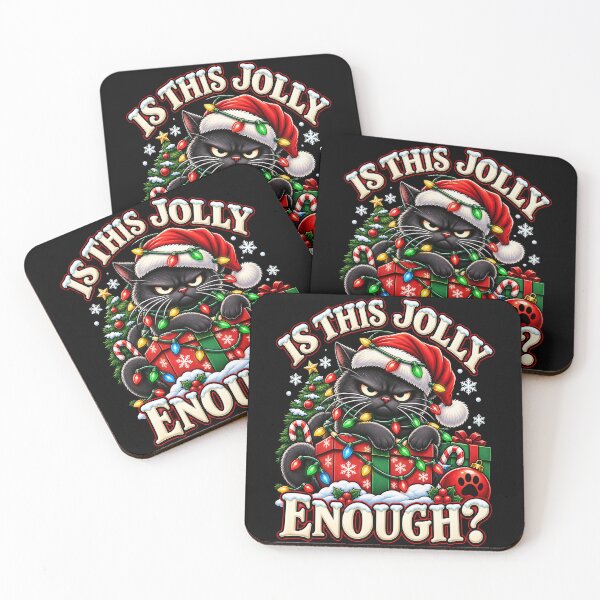 Item preview, Jolly Black Cat Christmas Design designed and sold by rafaeltto.