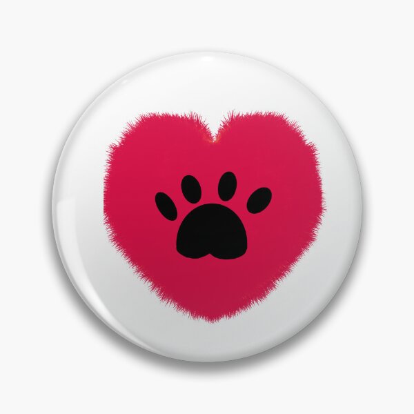 Item preview, heart with a red heart, icon, button, dog, animal, symbol, paw, vector, illustration, sign, cat, pet, smiley, happy designed and sold by MartaElezart.