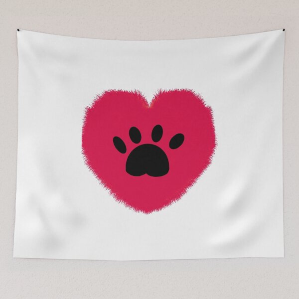Item preview, heart with a red heart, icon, button, dog, animal, symbol, paw, vector, illustration, sign, cat, pet, smiley, happy designed and sold by MartaElezart.